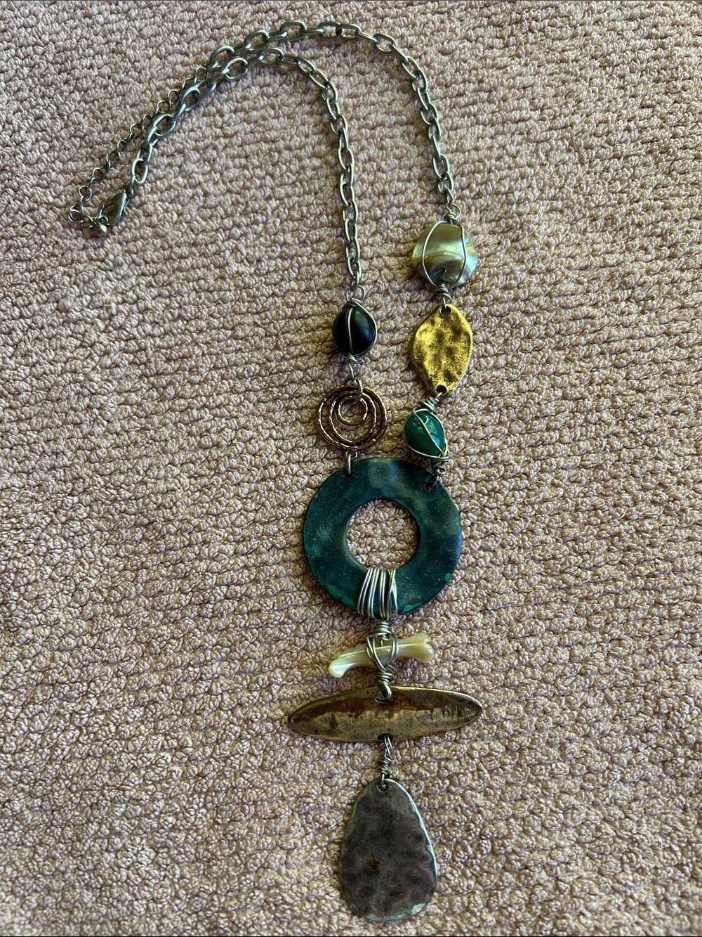 Handcrafted Multi Pendant Layered Necklace